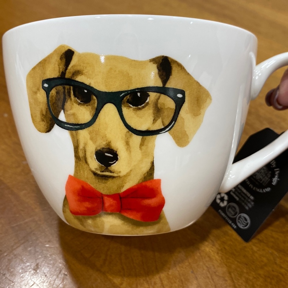 NWT.  Portobello by Design, 16oz., bone china, “Doxie” mug.